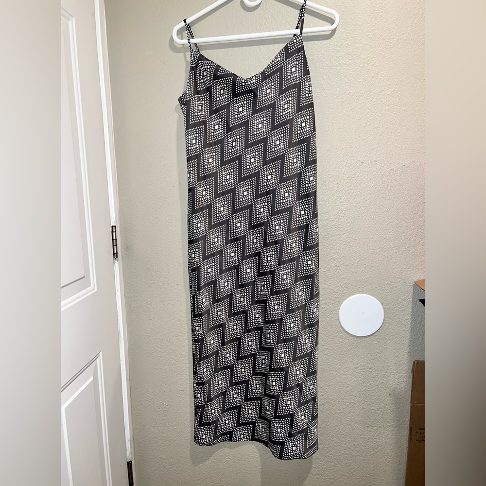 Banana Republic Geo Dot Satin Strappy Midi Dress Size Small